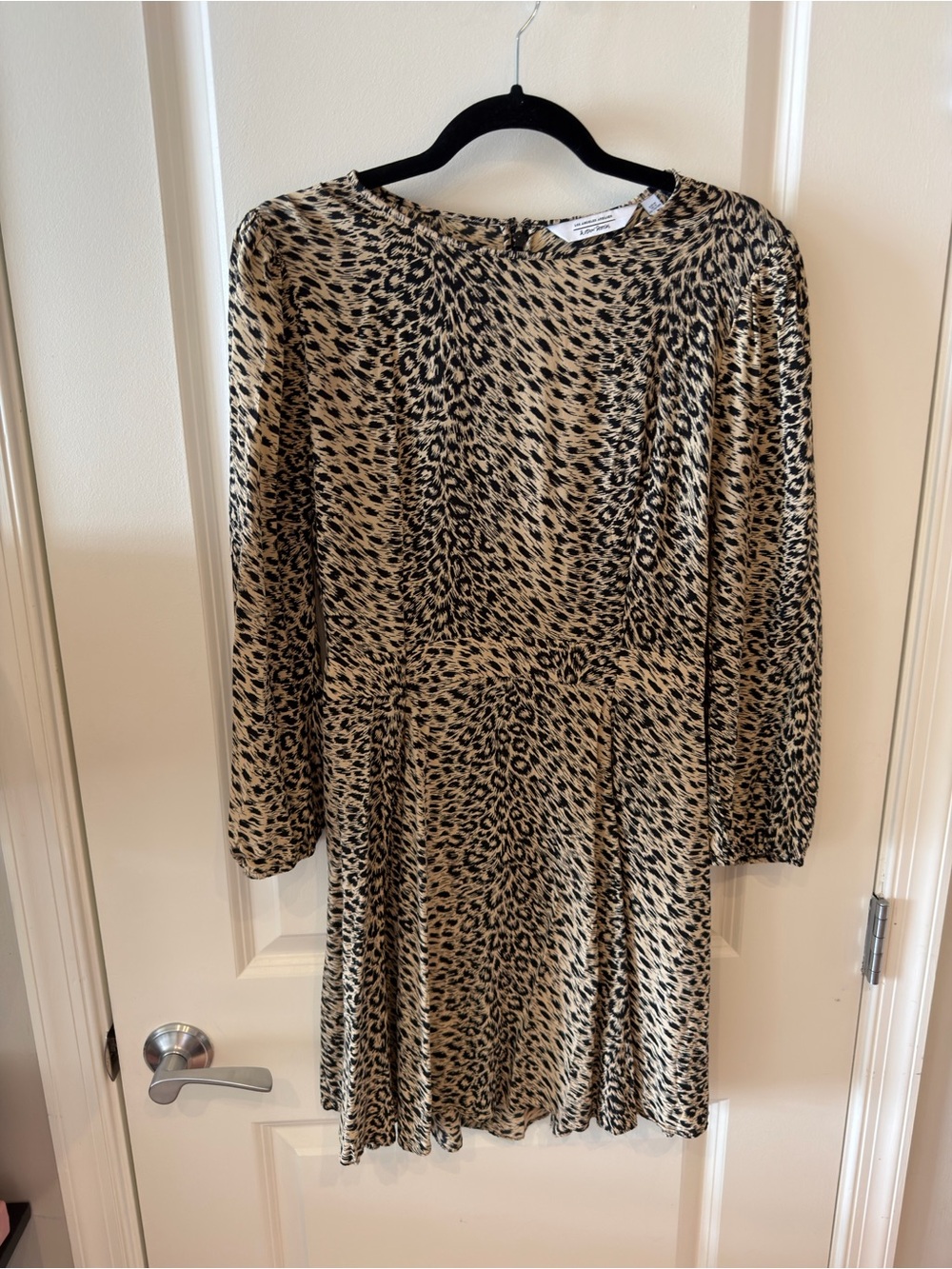 & Other Stories Leopard Print Mini Dress in Tan and Black